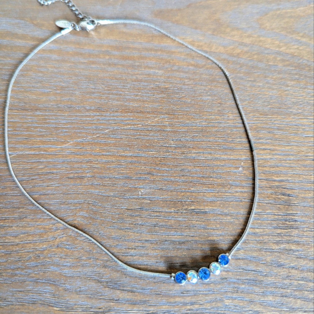 Lia Sophia Blue Rhinestone Necklace